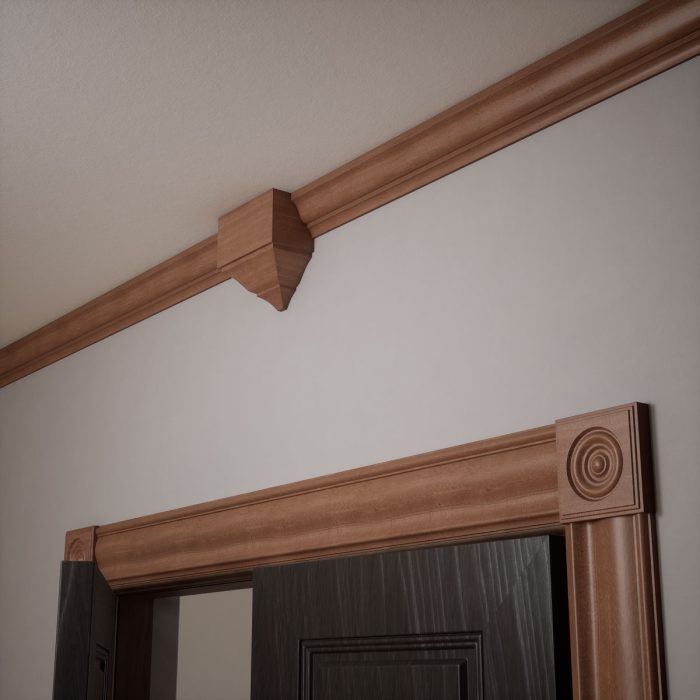 Ekena Millwork 5 1/2"W x 5 1/2"H x 1 1/8"P Americraft Solid Hardwood Stain Grade Square Rosette with Center Bullseye with Decorative Edge - Image 60