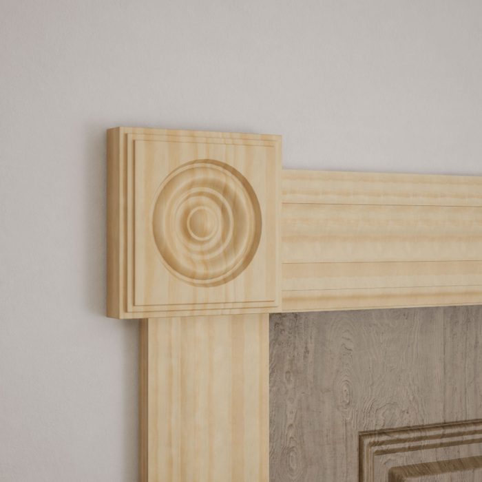 Ekena Millwork 5 1/2"W x 5 1/2"H x 1 1/8"P Americraft Solid Hardwood Stain Grade Square Rosette with Center Bullseye with Decorative Edge - Image 68