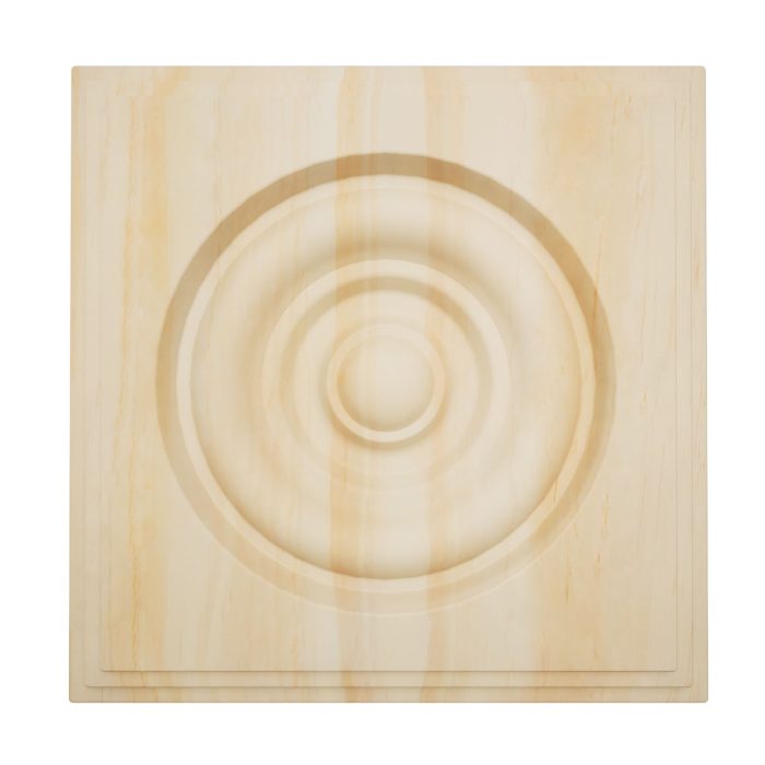 Ekena Millwork 5 1/2"W x 5 1/2"H x 1 1/8"P Americraft Solid Hardwood Stain Grade Square Rosette with Center Bullseye with Decorative Edge - Image 62