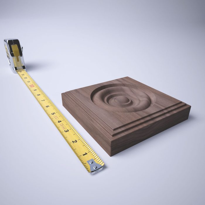 Ekena Millwork 5 1/2"W x 5 1/2"H x 1 1/8"P Americraft Solid Hardwood Stain Grade Square Rosette with Center Bullseye with Decorative Edge - Image 77