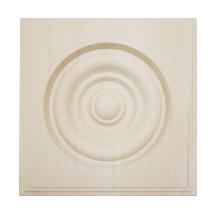 Ekena Millwork 5 1/2"W x 5 1/2"H x 1 1/8"P Americraft Solid Hardwood Stain Grade Square Rosette with Center Bullseye with Decorative Edge - Image 82
