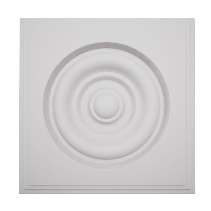 Ekena Millwork 5 1/2"W x 5 1/2"H x 1 1/8"P Americraft Solid Hardwood Stain Grade Square Rosette with Center Bullseye with Decorative Edge - Image 91