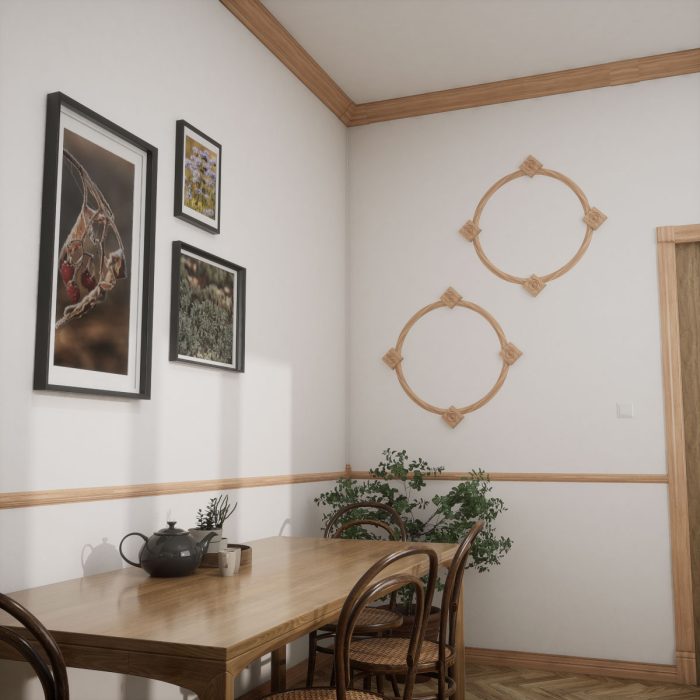 Ekena Millwork 3 1/2"W x 3 1/2"H x 7/8"P Americraft Solid Hardwood Stain Grade Standard Smooth Rosette with Decorative Edge - Image 21