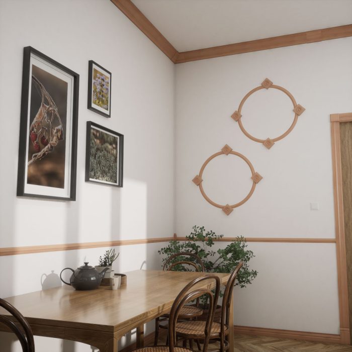 Ekena Millwork 3 1/2"W x 3 1/2"H x 7/8"P Americraft Solid Hardwood Stain Grade Standard Smooth Rosette with Decorative Edge - Image 51