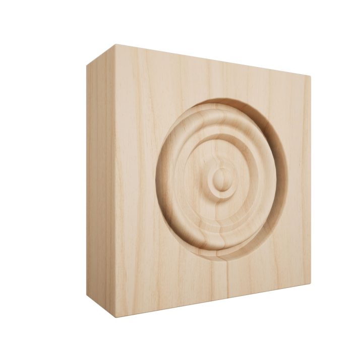 Ekena Millwork 2 1/2"W x 2 1/2"H x 7/8"P Americraft Solid Hardwood Stain Grade Bullseye Rosette with Squared Edge - Image 3