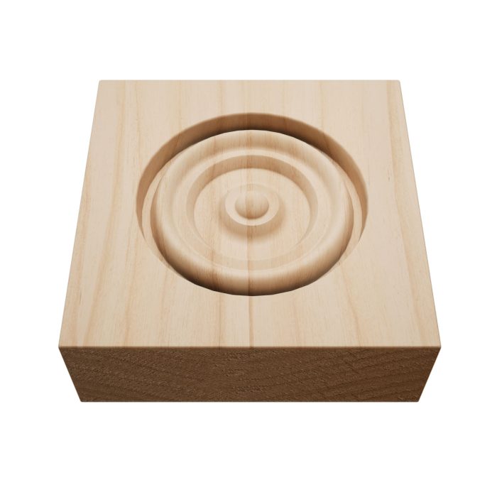 Ekena Millwork 2 1/2"W x 2 1/2"H x 7/8"P Americraft Solid Hardwood Stain Grade Bullseye Rosette with Squared Edge - Image 6