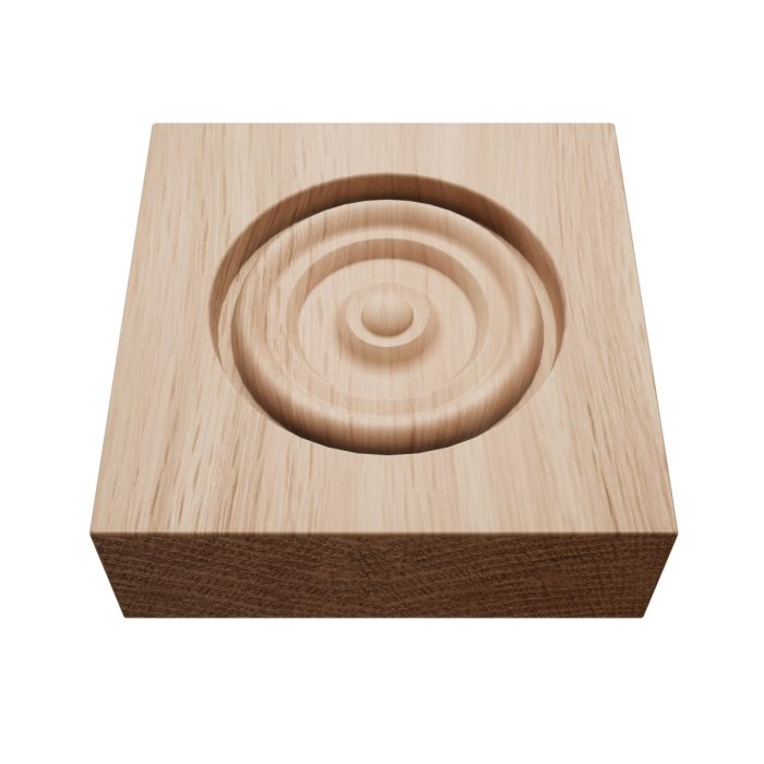 Ekena Millwork 2 1/2"W x 2 1/2"H x 7/8"P Americraft Solid Hardwood Stain Grade Bullseye Rosette with Squared Edge - Image 16