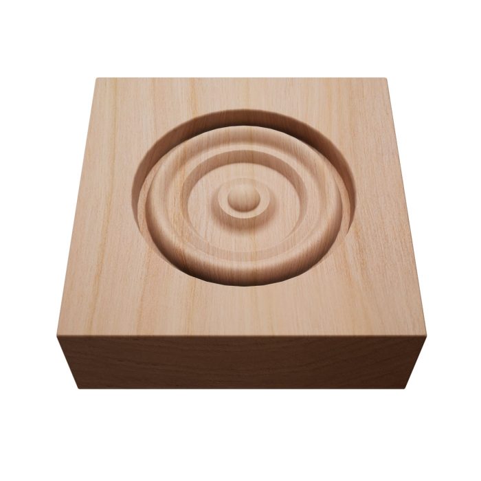 Ekena Millwork 2 1/2"W x 2 1/2"H x 7/8"P Americraft Solid Hardwood Stain Grade Bullseye Rosette with Squared Edge - Image 43