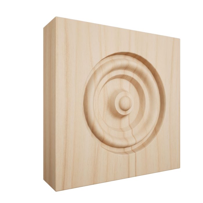 Ekena Millwork 3 1/2"W x 3 1/2"H x 7/8"P Americraft Solid Hardwood Stain Grade Bullseye Rosette with Squared Edge - Image 3