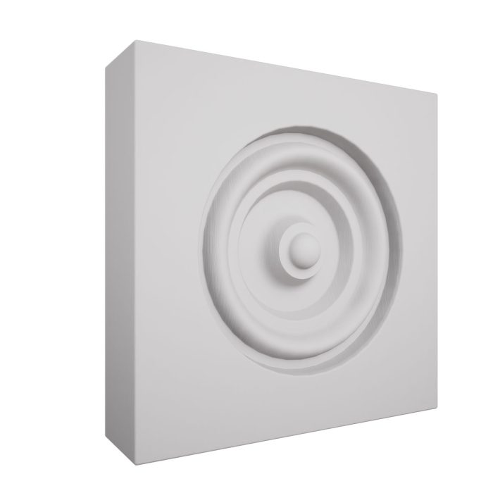 Ekena Millwork 3 1/2"W x 3 1/2"H x 7/8"P Americraft Solid Hardwood Stain Grade Bullseye Rosette with Squared Edge - Image 90
