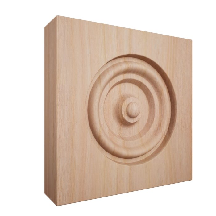 Ekena Millwork 3 3/4"W x 3 3/4"H x 7/8"P Americraft Solid Hardwood Stain Grade Bullseye Rosette with Squared Edge - Image 42