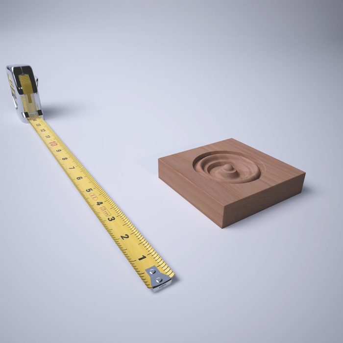 Ekena Millwork 3 3/4"W x 3 3/4"H x 7/8"P Americraft Solid Hardwood Stain Grade Bullseye Rosette with Squared Edge - Image 45