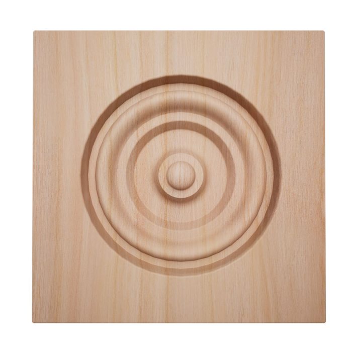 Ekena Millwork 3 3/4"W x 3 3/4"H x 7/8"P Americraft Solid Hardwood Stain Grade Bullseye Rosette with Squared Edge - Image 41