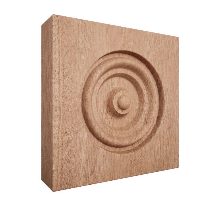 Ekena Millwork 3 3/4"W x 3 3/4"H x 7/8"P Americraft Solid Hardwood Stain Grade Bullseye Rosette with Squared Edge - Image 51