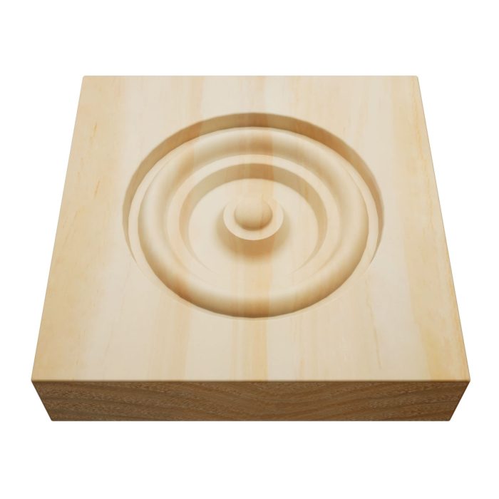 Ekena Millwork 3 3/4"W x 3 3/4"H x 7/8"P Americraft Solid Hardwood Stain Grade Bullseye Rosette with Squared Edge - Image 63
