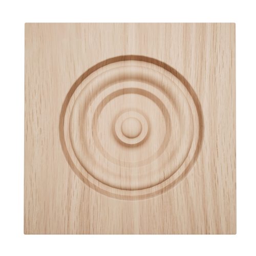 Americraft ROSBS5 Solid Stain Grade Bullseye Rosette Squared Edge