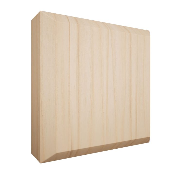 Ekena Millwork 3 3/4"W x 3 3/4"H x 1 1/8"P Americraft Solid Hardwood Stain Grade Standard Smooth Rosette with Beveled Edge - Image 3