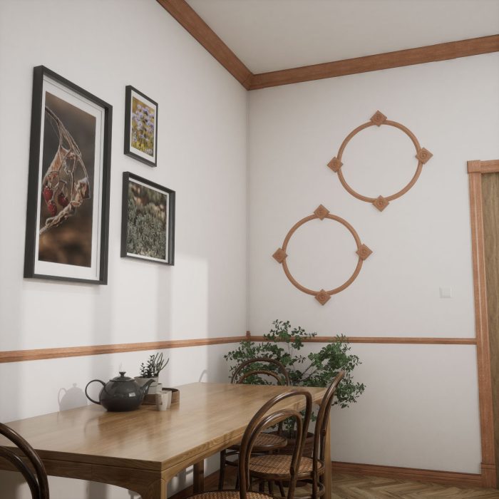 Ekena Millwork 3 3/4"W x 3 3/4"H x 1 1/8"P Americraft Solid Hardwood Stain Grade Standard Smooth Rosette with Beveled Edge - Image 61