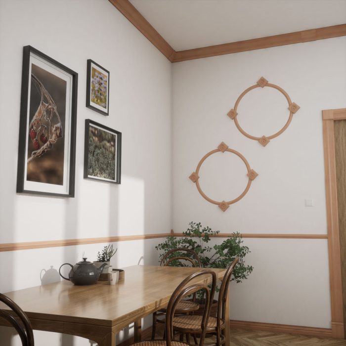 Ekena Millwork 4 1/2"W x 4 1/2"H x 1 1/8"P Americraft Solid Hardwood Stain Grade Standard Smooth Rosette with Beveled Edge - Image 51