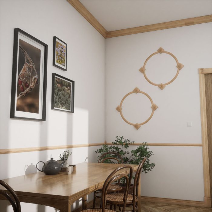 Ekena Millwork 3 1/2"W x 3 1/2"H x 7/8"P Americraft Solid Hardwood Stain Grade Standard Smooth Rosette with Squared Edge - Image 31