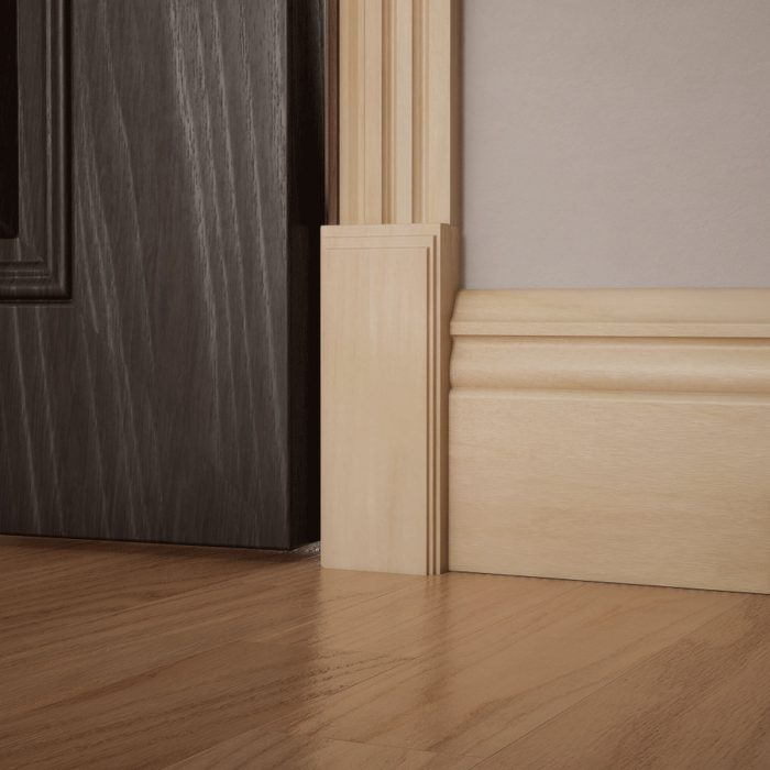 Ekena Millwork 2 1/2"W x 6 1/2"H x 1 1/8"P Americraft Solid Hardwood Stain Grade Smooth Plinth Block with Decorative Edge - Image 86