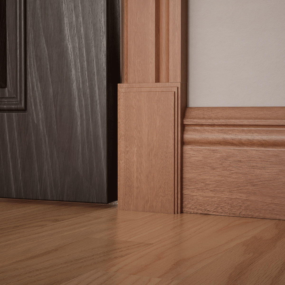 Ekena Millwork 3 1/2"W x 6 1/2"H x 1 1/8"P Americraft Solid Hardwood Stain Grade Smooth Plinth Block with Decorative Edge - Image 60