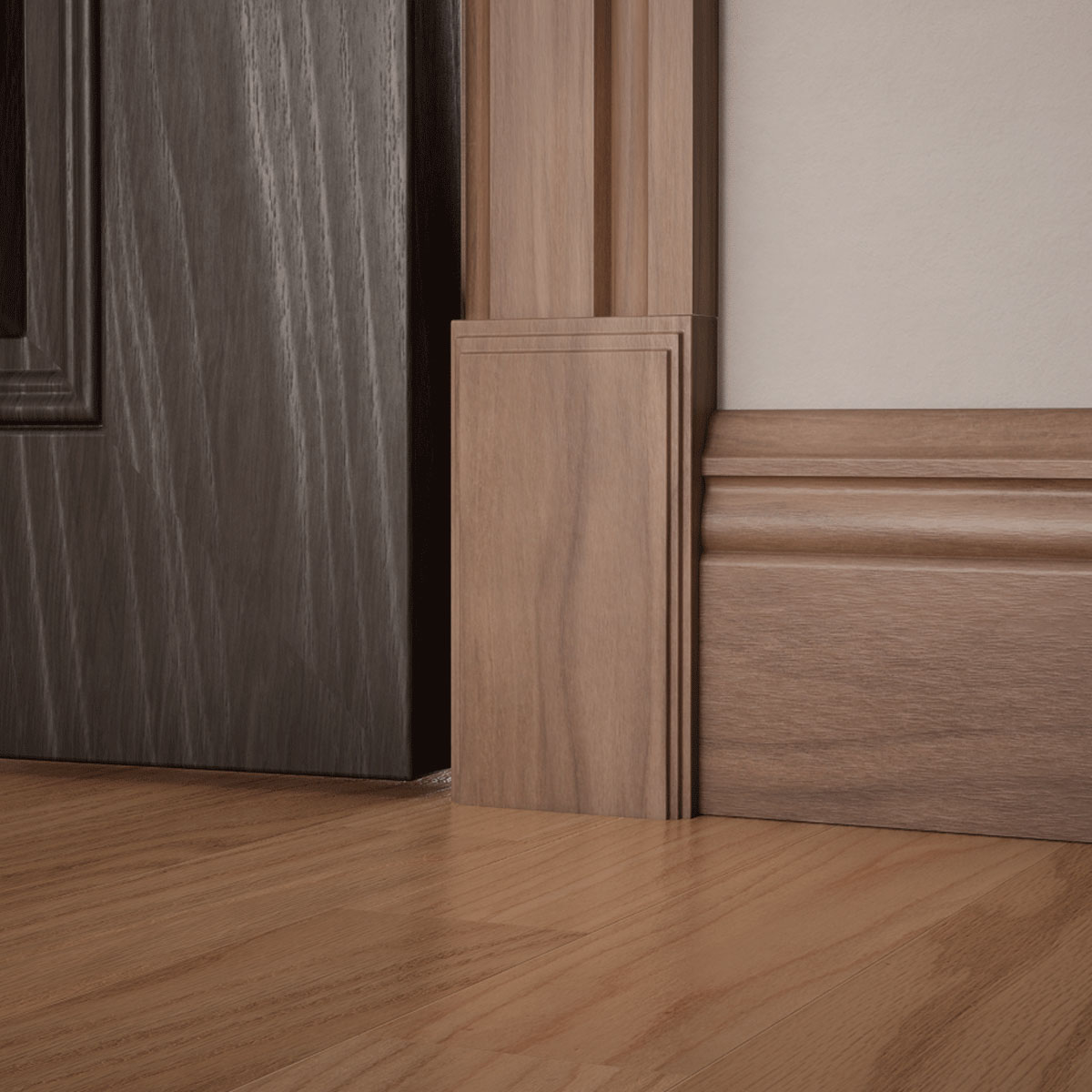 Ekena Millwork 3 1/2"W x 6 1/2"H x 1 1/8"P Americraft Solid Hardwood Stain Grade Smooth Plinth Block with Decorative Edge - Image 80