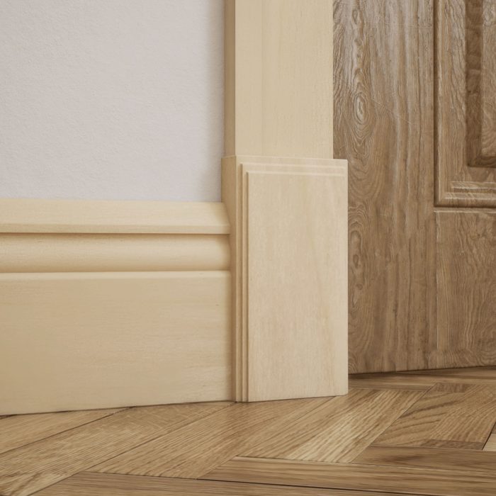 Ekena Millwork 3 1/2"W x 6 1/2"H x 1 1/8"P Americraft Solid Hardwood Stain Grade Smooth Plinth Block with Decorative Edge - Image 88