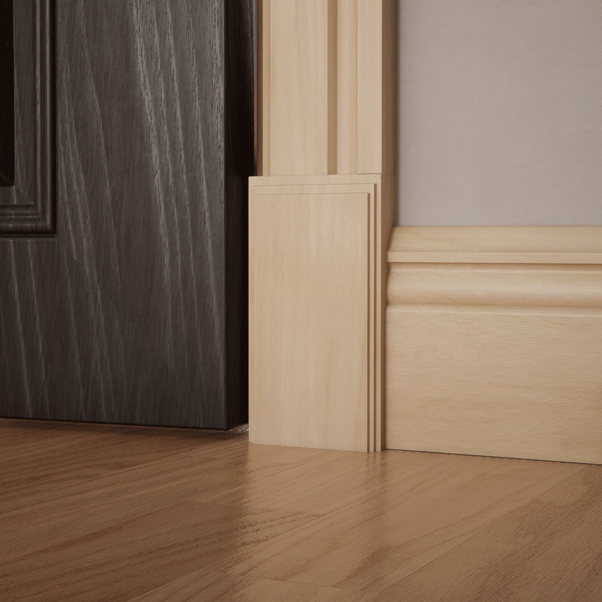 Ekena Millwork 3 1/2"W x 6 1/2"H x 1 1/8"P Americraft Solid Hardwood Stain Grade Smooth Plinth Block with Decorative Edge - Image 90