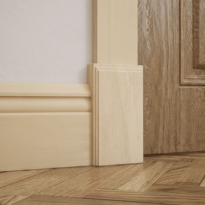 Ekena Millwork 3 3/4"W x 6 1/2"H x 1 1/8"P Americraft Solid Hardwood Stain Grade Smooth Plinth Block with Decorative Edge - Image 87