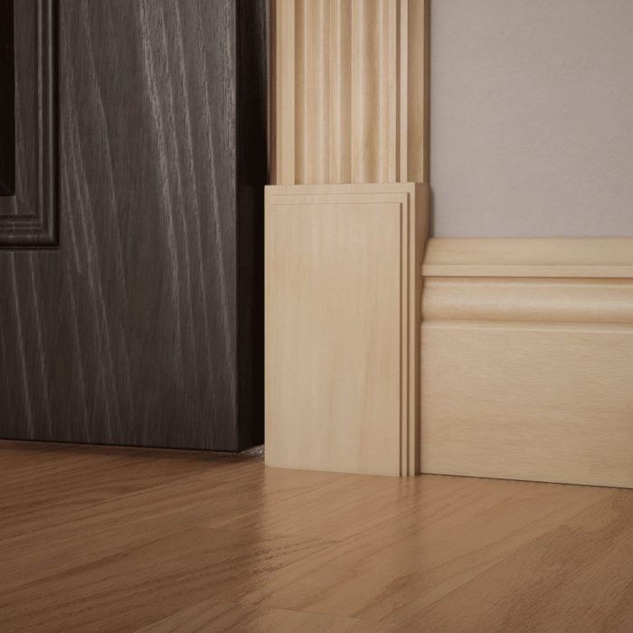 Ekena Millwork 3 3/4"W x 6 1/2"H x 1 1/8"P Americraft Solid Hardwood Stain Grade Smooth Plinth Block with Decorative Edge - Image 89