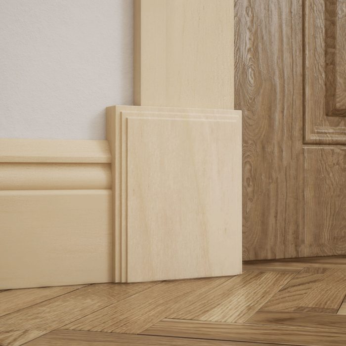 Ekena Millwork 5 1/2"W x 6 1/2"H x 1 1/8"P Americraft Solid Hardwood Stain Grade Smooth Plinth Block with Decorative Edge - Image 86