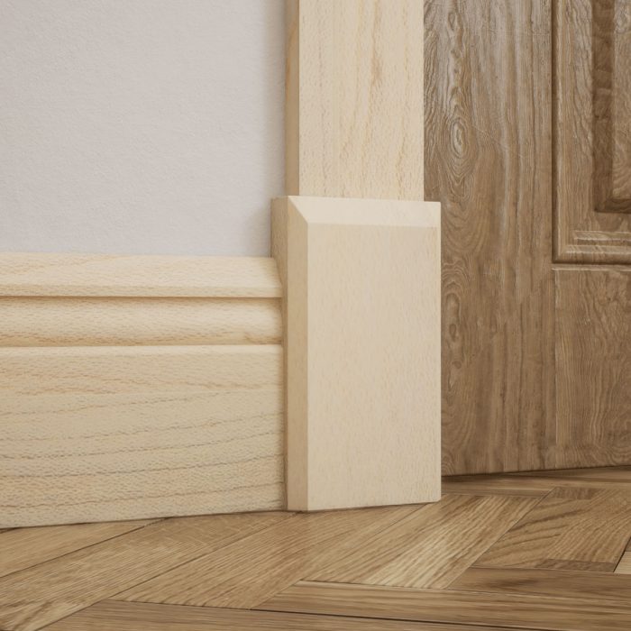 Ekena Millwork 3 3/4"W x 6 1/2"H x 1 1/8"P Americraft Solid Hardwood Stain Grade Smooth Plinth Block with Beveled Edge - Image 38