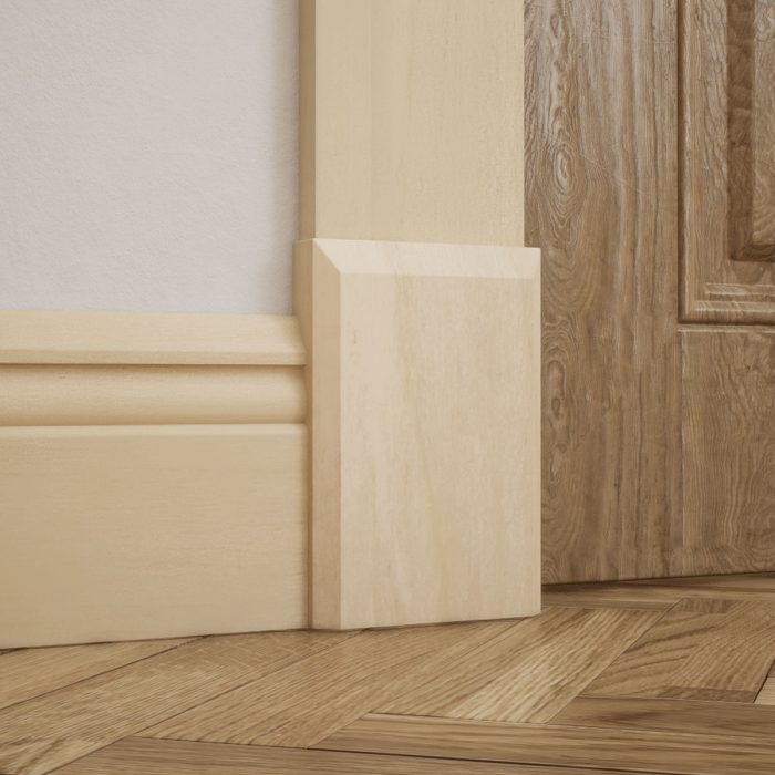 Ekena Millwork 4 1/2"W x 6 1/2"H x 1 1/8"P Americraft Solid Hardwood Stain Grade Smooth Plinth Block with Beveled Edge - Image 87