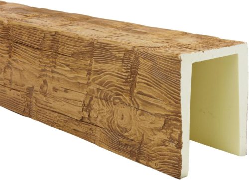Ekena Heritage Timber Reclaimed Axed Cut Faux Wood Beam, 3-Sided (U-Beam) - Image 4