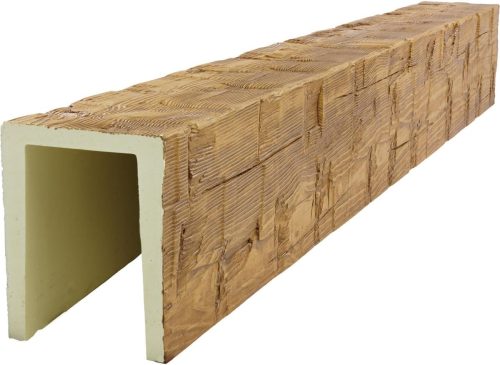 Ekena Heritage Timber Reclaimed Axed Cut Faux Wood Beam, 3-Sided (U-Beam) - Image 3