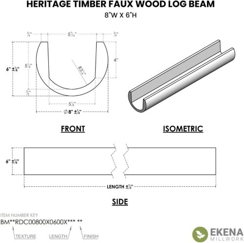 Ekena Heritage Timber Pueblo Sandblasted Faux Wood Log Beam, Round - Image 7