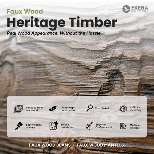 Ekena Heritage Timber Pueblo Sandblasted Faux Wood Log Beam, Round - Image 4