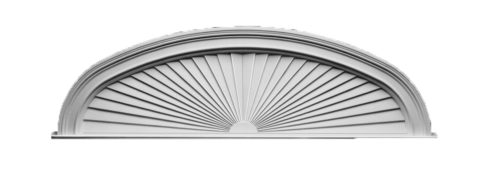 Fypon Smooth Elliptical Sunburst Pediment with Trim – 76-7/8" x 23" x 3-9/16"